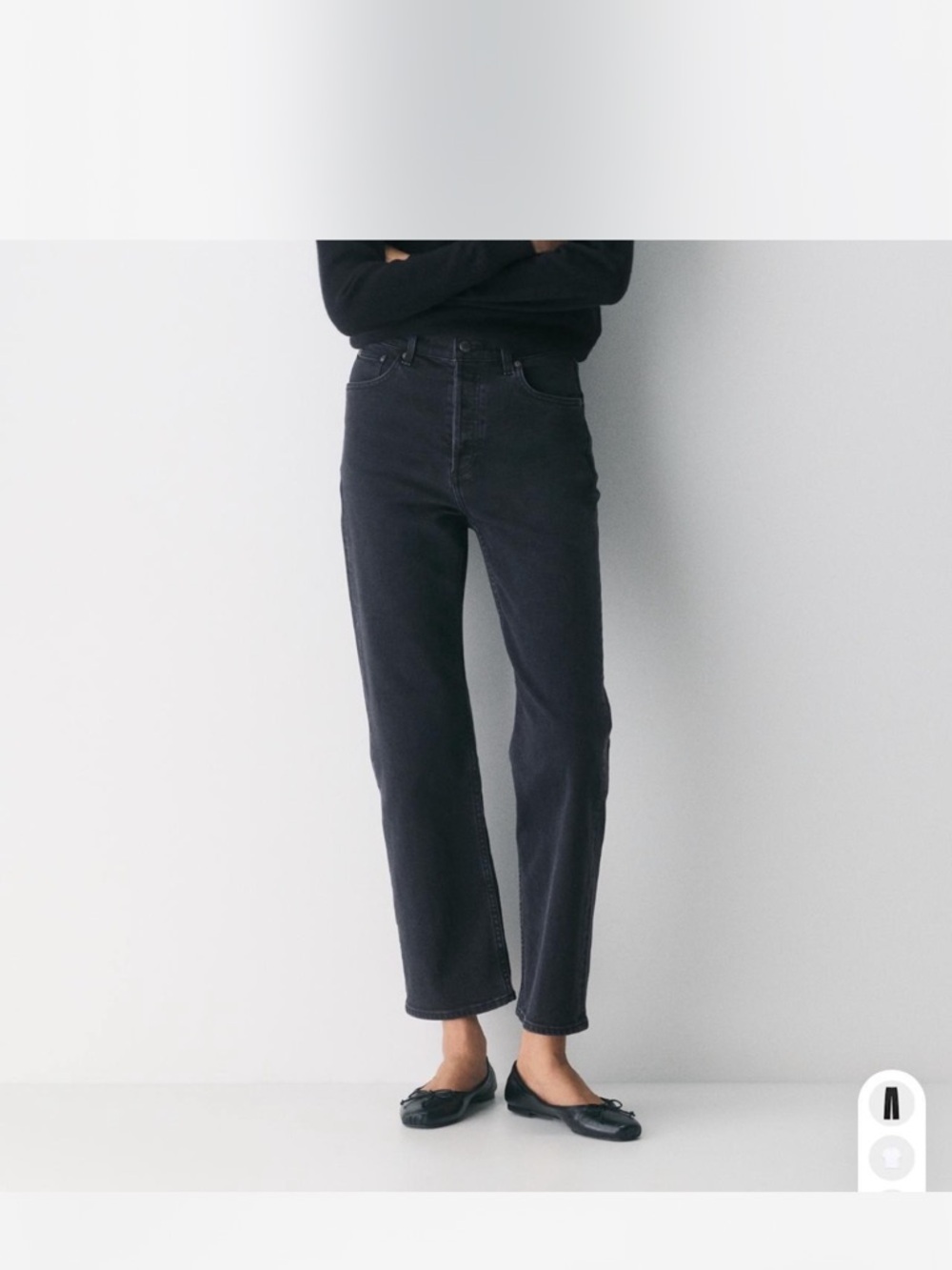Denim Forum Women's Straight Leg Jeans in Black